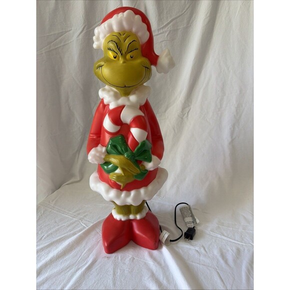 Gemmy Other - Gemmy Dr. Seuss The Grinch Lighted Blow Mold Yard Decor Tested Works 24” Tall